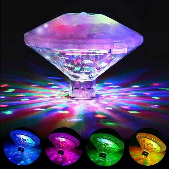 1 Lampe flottante LED submersible IP68 7 modes ABS sans BPA pour piscine spa salle de bain .