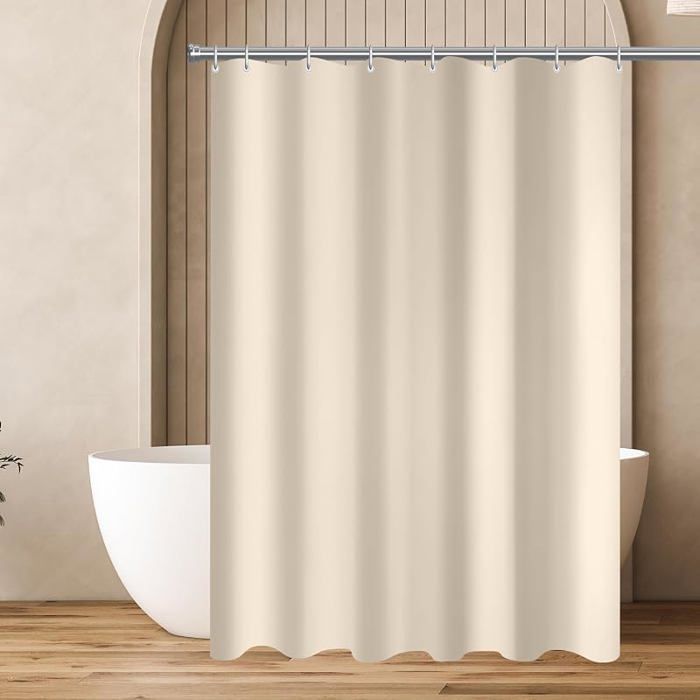 Rideau de douche 120 x 200 cm (47x78 pouces) Beige tissu anti moisissure à bords 120L X 200H cm (9 Panneaux) Multi RIDEAU DE DOUCHE