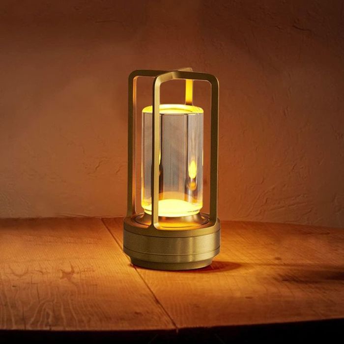 Lampe Chevet Rechargeable RGB Télécommande Style Japonais Or