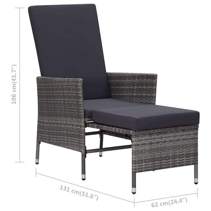 Neuf& 7689 Gris Mobilier de patio arrière-cour - vidaXL - CHIC Salon de jardin - 2 pcs - avec coussins Résine tressée Gris17.6 kg
