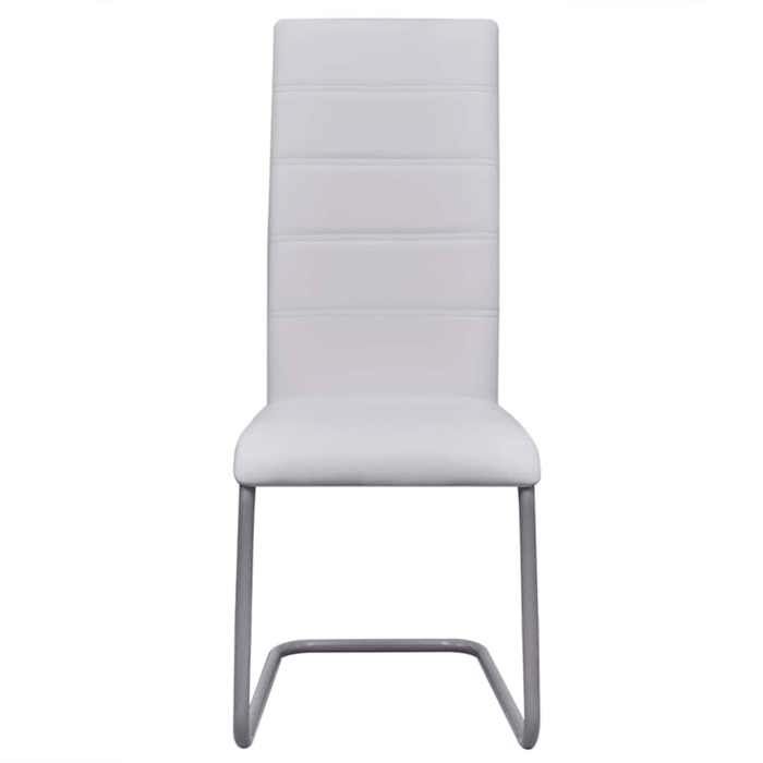 Fauteuil/Chaise - NANAS - Moderne Chaises à manger cantilever lot de 4 - blanc similicuir（2800)