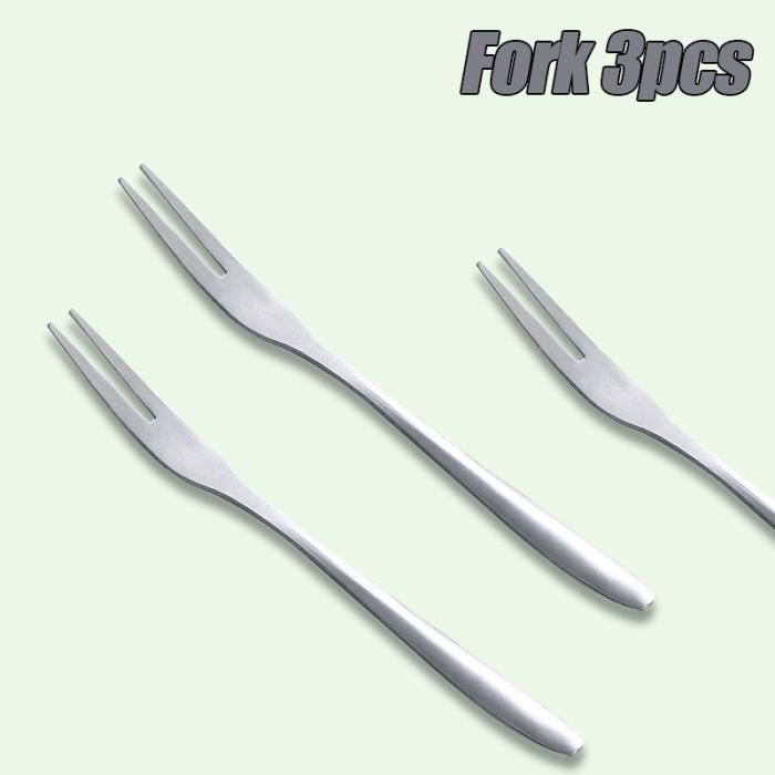 SBOMHS Cuillère Fourchette Couteau 3 en 1 Couteau Camping Couverts,de Plein air Voyage 18/10 Inoxydable, Robuste, léger – Lot de 8 (Argent