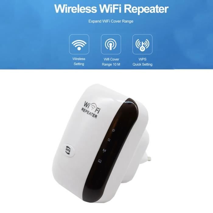 Répéteur WiFi Longue Portée - Couverture 11,800 Sq.ft., 2 Ports Ethernet, Mode AP - Facile à Installer