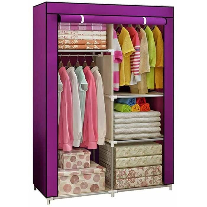 Armoire en Tissu d'angle, Armoire Portable Simple Chambre Ouverte