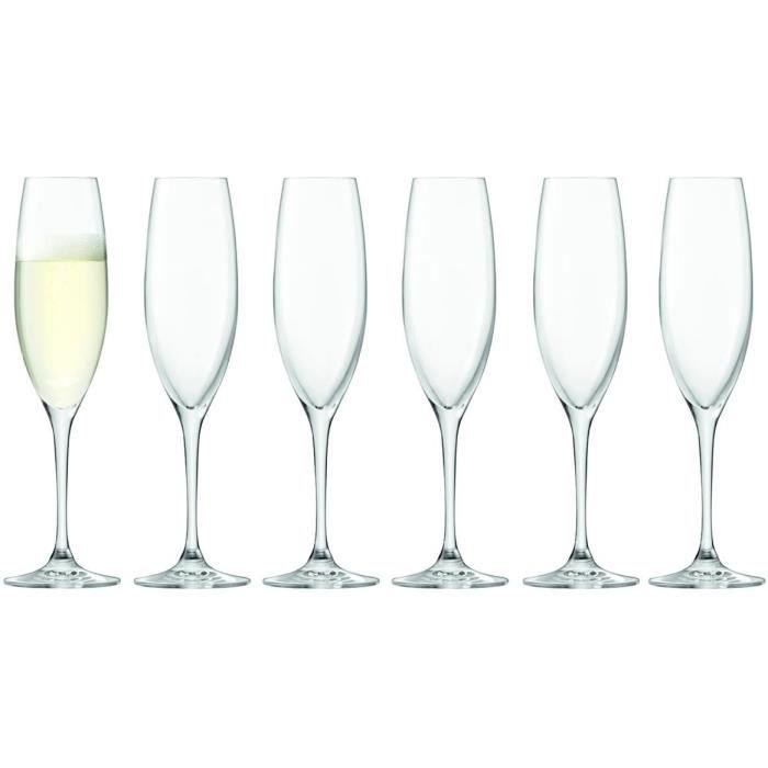 Flûte à champagne 225ml clair X6[735] Cdiscount Maison