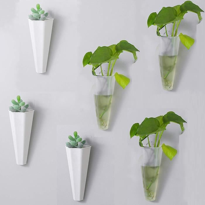 6 Pcs Pot Plante Mural Plastique Géométrique, Mini Succulent Planter Vase  Fleur Artificielle Pour Décoration Murale, 15 X 7C[H2440] - Cdiscount Jardin