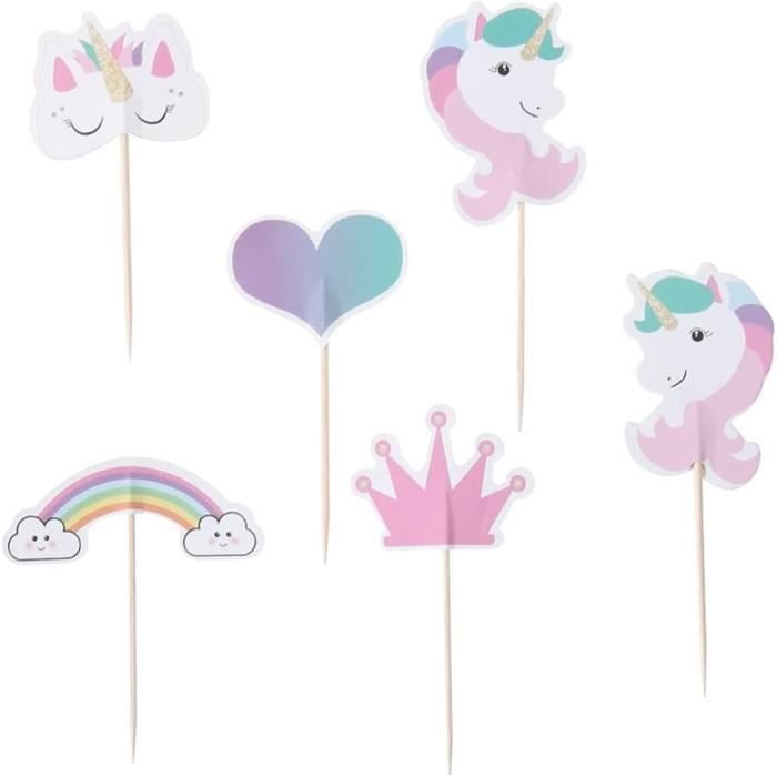 Décoration Gâteau Licorne - Déco Gâteau Anniversaire Fille - with HAPPY