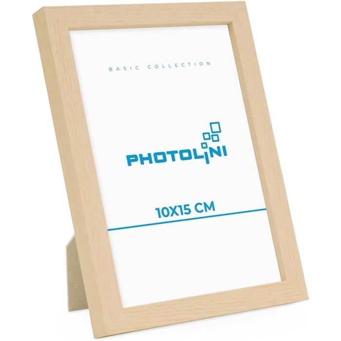 DR35 Cadre photo 50 x 67 cm (Blanc pin), cadre en bois MDF de 35 mm de large sur mesure avec vitre en verre acrylique antireflet, dos stable et crochets de suspension