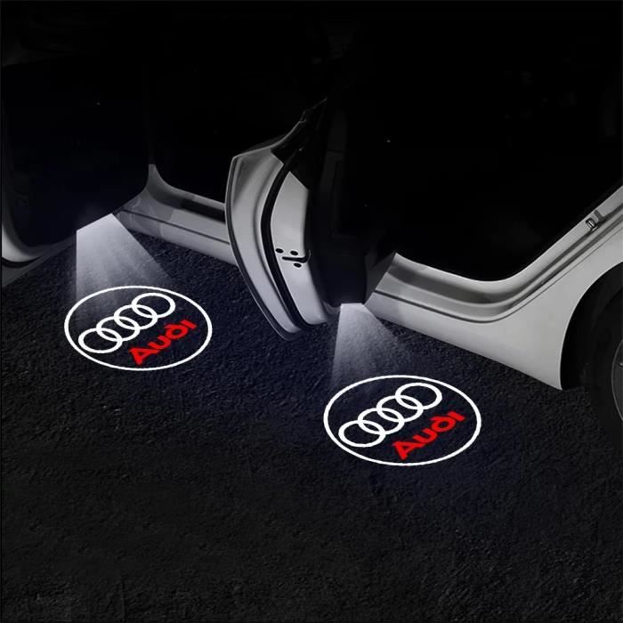 4PCS Projecteur LED Porte Voiture Logo Bienvenue - Compatible Audi A1 A3 A4 A6 Q5 Q7