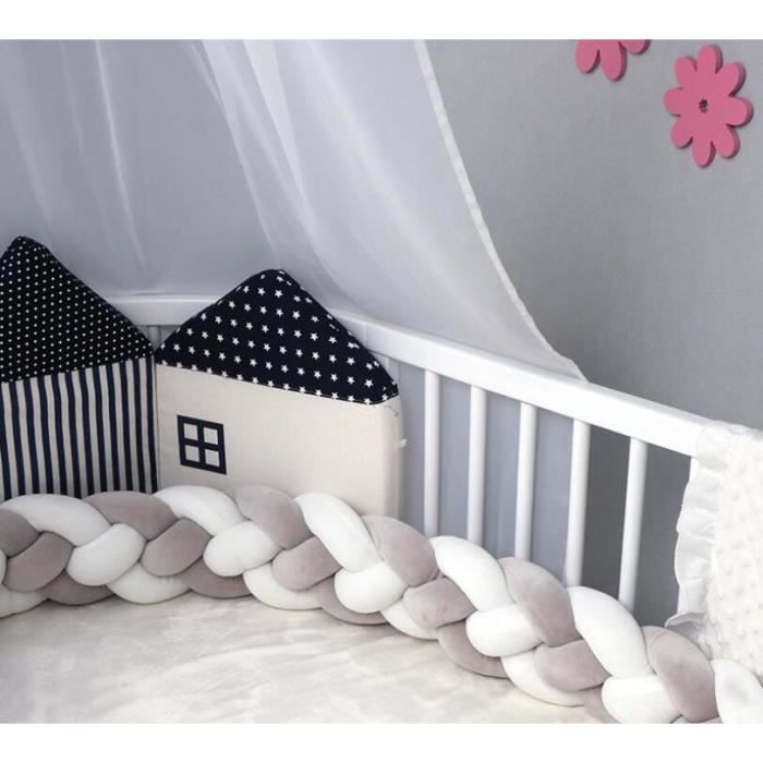 2m Tour De Lit Bebe Tisse Coussin Serpent Coussin Tresse Pare Chocs Velours Lit Sommeil Souple Pour Nouveau Nes Gris Blanc Cdiscount Puericulture Eveil Bebe