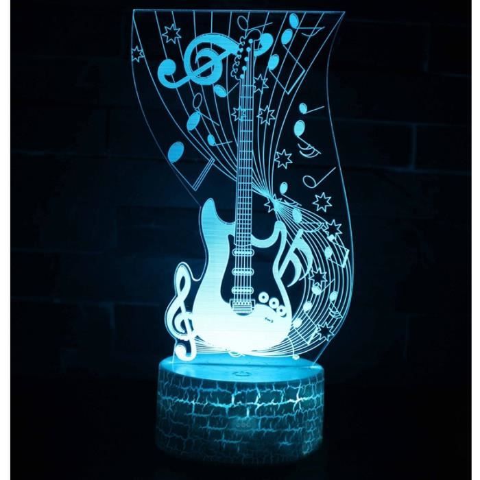Série de guitare électrique lumière de nuit 3D LED touche colorée lampe de table créative lampe de chevet lampe de table style B