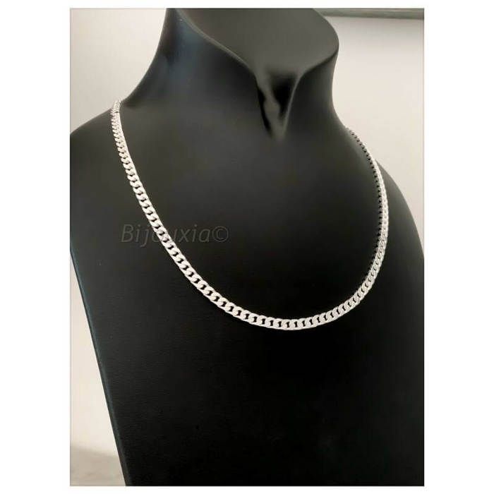 Chaîne Homme - Bijouxia - 50 cm - Argent Massif 925/1000 - Maille Gourmette - 4 mm