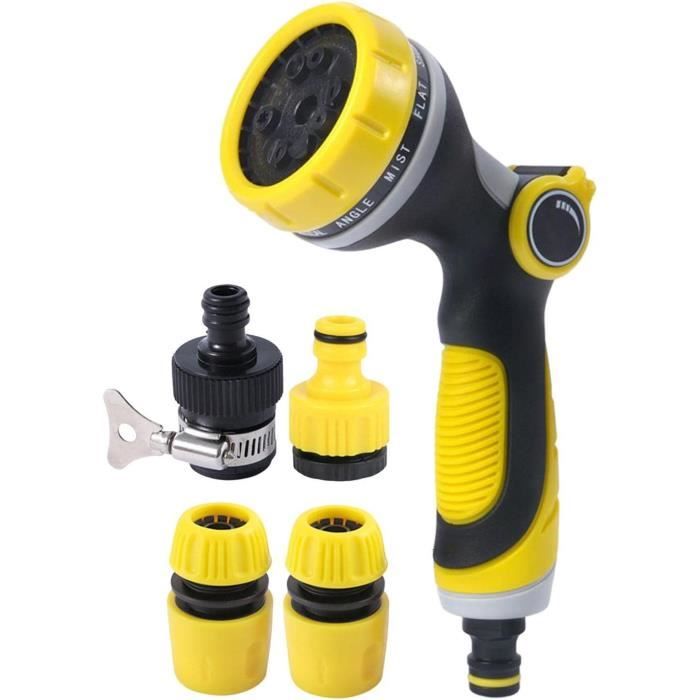 Pistolet Pulvérisation Métal Pour Tuyau - Laiton Haute Pression - 4 Jets - Lavage Voiture/Jardin