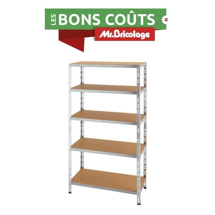 Etagere 5 Tablettes En Bois Et Metal 180 X 90 X 45cm B Resist