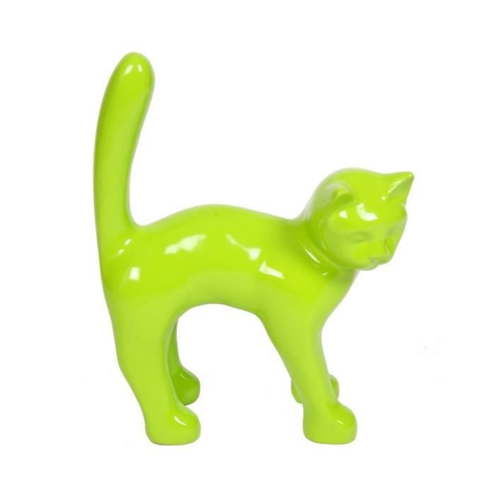 Statue En Resine Chat Vert Armand 45 Cm Cdiscount Maison