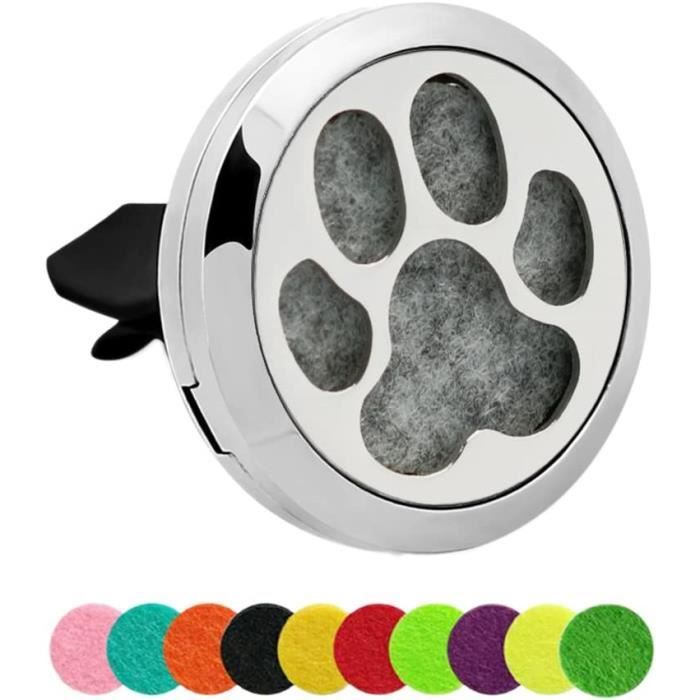 RoyAroma 2 Pièces 30 Mm Voiture Aromathérapie Huile Essentielle épandeur Acier Inoxydable Médaillon Noir Avec Clip De Ventilation 12 Tampons En Feutre