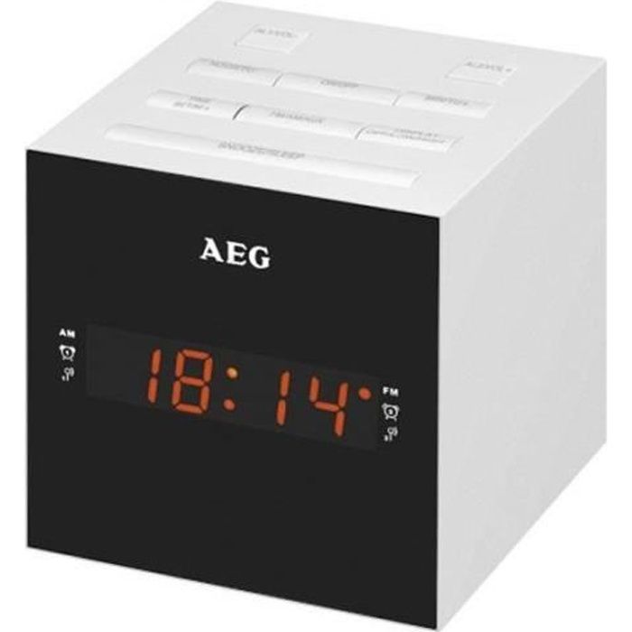 AEG Radio-réveil avec connexion USB blanc Radio portable Réveil MRC 4150