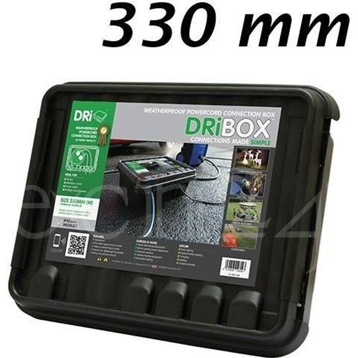Boitier étanche DRIBOX pour connexions électriques en extérieur - 330 x 230 x 140 mm - Noir