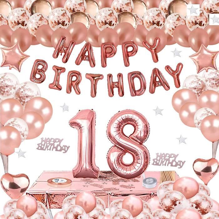 Festnight Decoration Anniversaire 18 Ans Ballons Anniversaire Une Nappe De Table Ballons Les Numeros 1 Et 8 Sont Disponibles 752 Cdiscount Maison