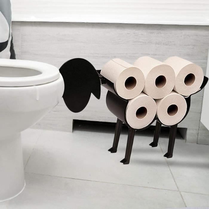 HomeZone® Porte-rouleau de papier toilette mural en métal noir en forme de  mouton pour salle de bain - Peut contenir jusqu'à 7 rouleaux de papier  toilette : : Commerce, Industrie et Science