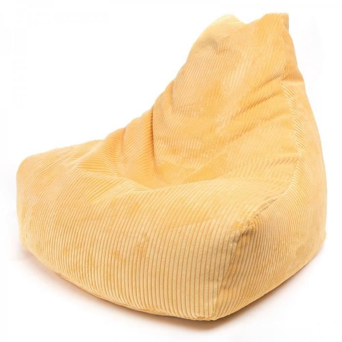 Pouf Poire Fauteuil KEIKO M Velours côtelé Jaune