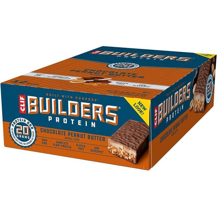 Clif Bar Builders Bars Protéinés 12 X 68 G Cône Chocolate Peanut Beurre 166  - Cdiscount Au Quotidien