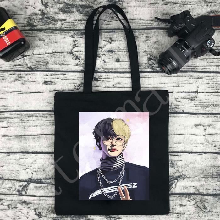 1 Pièce Sac En Toile BTS, 1 BTS Porte Clé Kpop Pour Fans, Sac