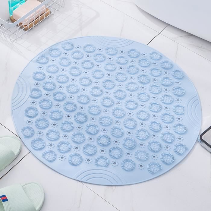 Tapis de bain rond antidérapant en PVC avec ventouse avec trou de Tapis de bain rond antidérapant en PVC avec ventouse avec trou de