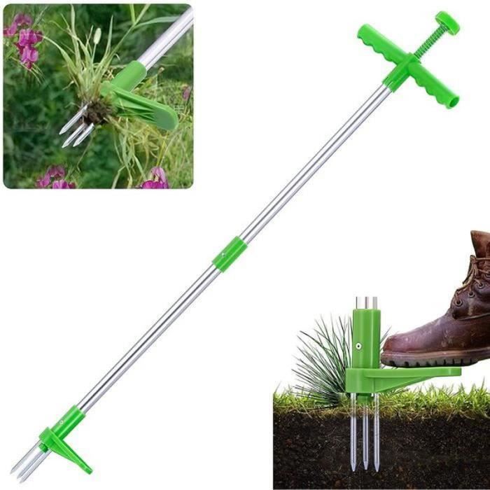 Outil Désherbeur Manuel En Acier - 33.5 Cm, Poignée Bois, Pour Jardin - 2