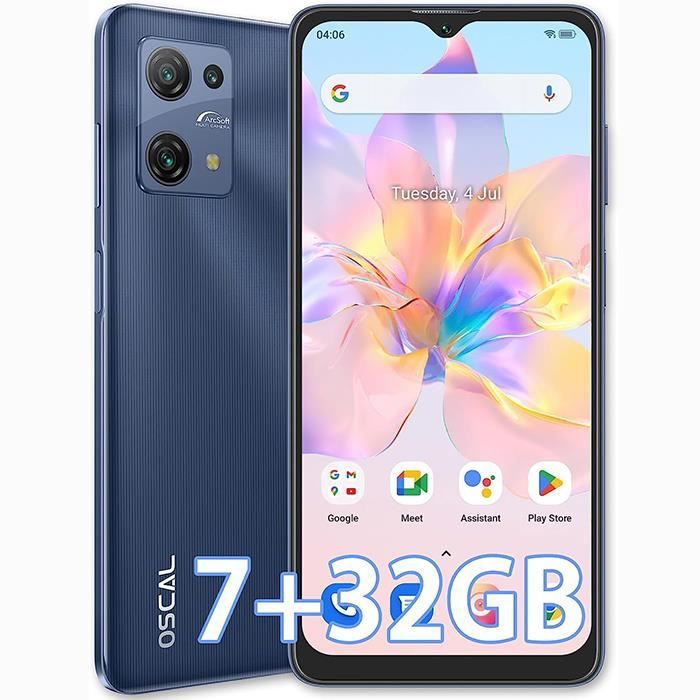 OSCAL C30 Téléphone portable Pas Cher 4G Android 12 6,5 6Go+32Go 5080 mAh  12MP+5MP Face ID/Dual SIM/3 Emplacements pour Carte Bleu - Cdiscount  Téléphonie