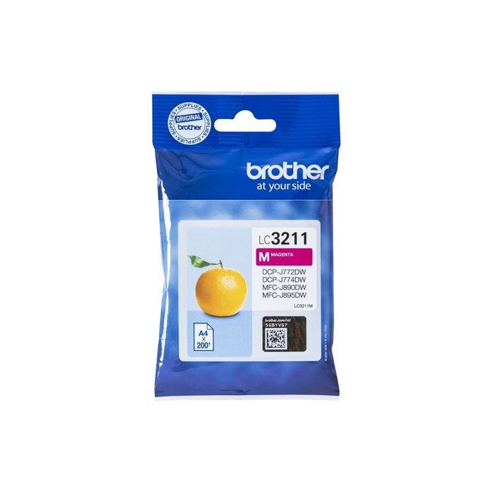 Cartouche jet dencre Brother LC3211M - Magenta - Rendement Standard - 200 Pages