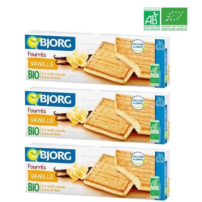 Lot De 3 Biscuits Fourres A La Vanille 225g Bjorg Cdiscount Au Quotidien
