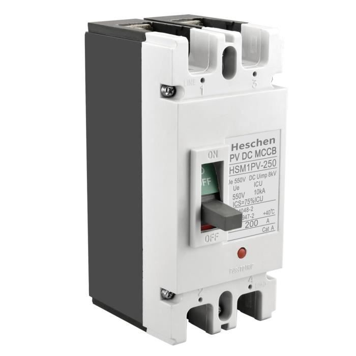 HSM1PV-125 63A Heschen Interruttore Automatico Fotovoltaico MCCB - 2P, DC550V 63A, Per Impianti Solari Restart Gewiss 25a