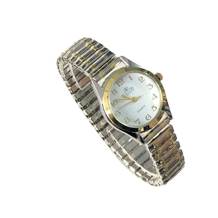 Montre Femme Classique Bracelet Extensible Elastique gold couleur or doré