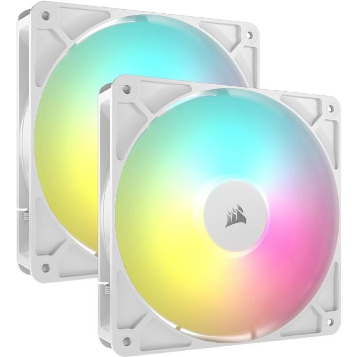 Ventilateur PC - CORSAIR - RS140 ARGB - 140mm - Pack de 2 - Blanc