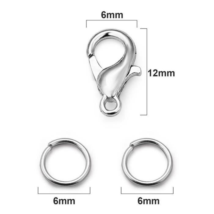 Prolongateurs De Collier Avec Fermoir Homard - 20 Pièces, Noir, 6,5 Cm
