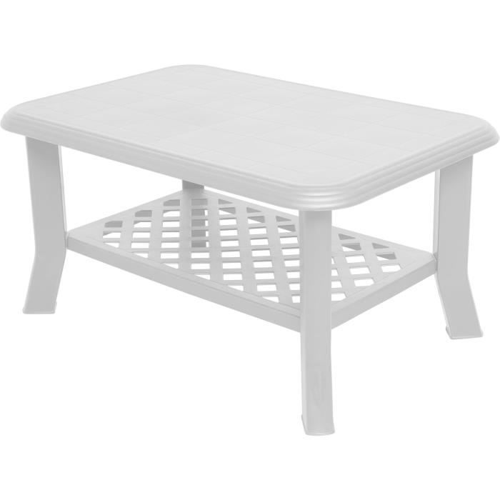 Table basse avec porte-revues - DMORA - Made in Italy - Blanc - 90 x 46 x 60 cm