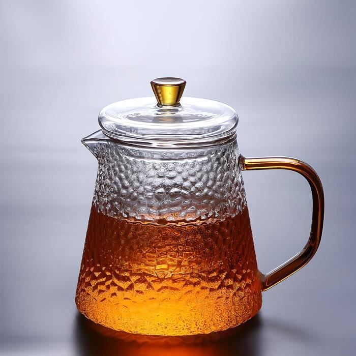 Théière en verre avec infuseur à thé en acier inoxydable