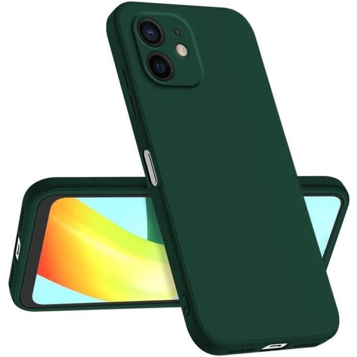 Coque Silicone IPhone 12 / 12 Pro - Couleur Verte, Avec Anneau Support, Marque Little Boutik