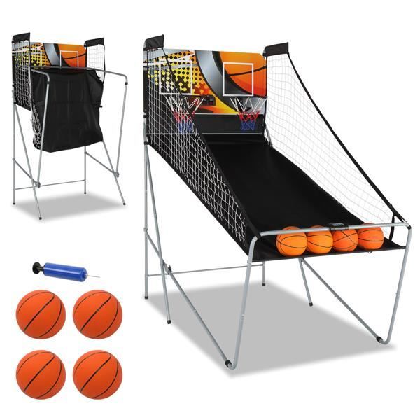 Panier de basket pliable avec 4 ballons tir électronique double panier Panier de basket pliable avec 4 ballons tir électronique double panier