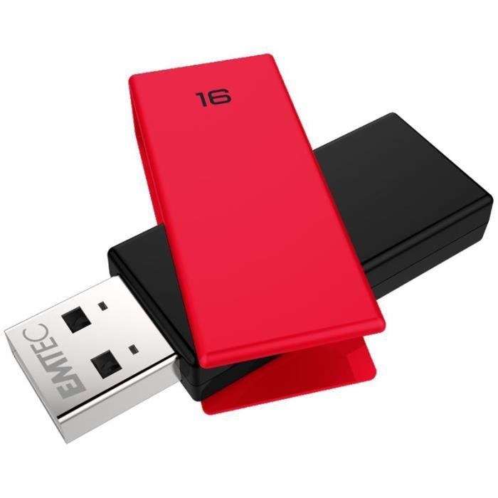 EMTEC C350 Clé USB 16 Go Rouge - USB 2.0 lecture jusquà 15 Mo/s compacte
