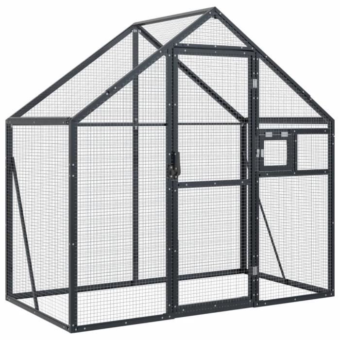 Volière pour perroquet - BAO - Aluminium - Grande taille - Anthracite