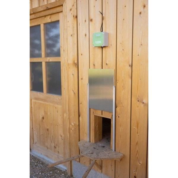 Kerbl Porte coulissante 40 x 43 cm acier inoxydable avec glissières