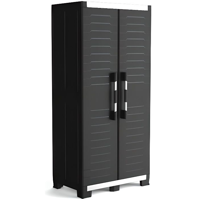 Keter Armoire Haute De Rangement Xl 2 Portes 3 Etageres Pieds Sureleves Et Ajustables Verouillable Noir Achat Vente Etabli Meuble Atelier Keter Armoire Haute De Rangeme Cdiscount