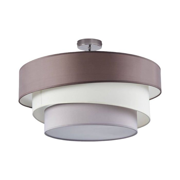 Plafonnier - Lindby - lampe de plafond - Tissu textile - gris chromé