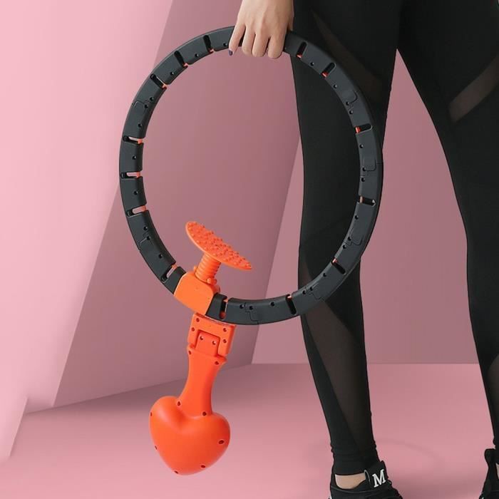 Hula Hoop Relaxdays 98 Cm – 1,2 Kg, Fitness, Perte De Poids, Abdos, 6 Pièces, Jaune/gris, Avec Nopes Massantes
