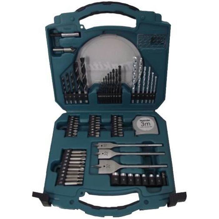 Coffret MAKITA Percage Vissage 71 pieces D 47145 Forets beton bois et metal