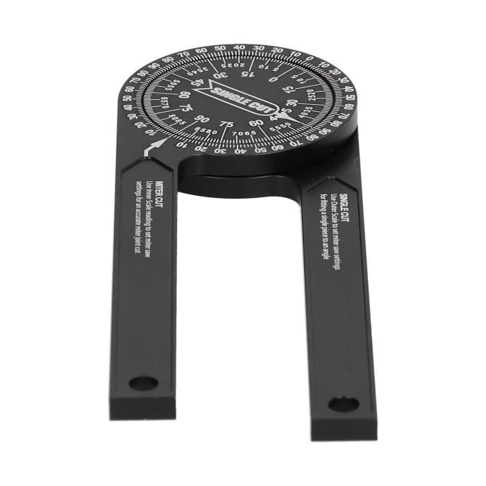 Rapporteur D'angle Précis Pour Scie à Onglet – Outil De Mesure En ABS Noir – 18,5 Cm