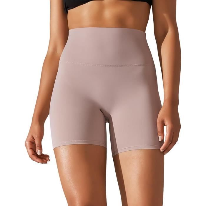 Short de Sport Femme sans Coutures Short Cycliste Yoga Taille