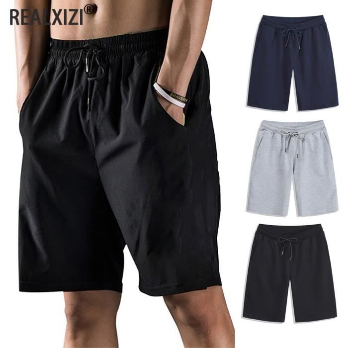 Short De Détente Eddie Bauer Homme – Gris – Taille L – Cordon Serrage – Poches Zippées